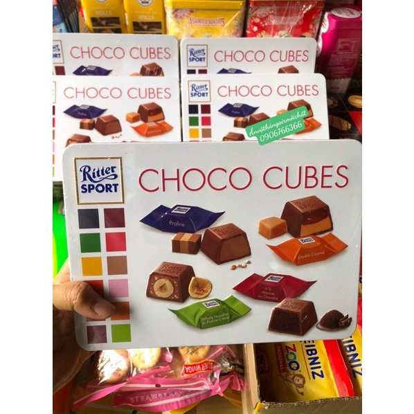 Socola Ritter Sport Cubes Đức Hộp Thiếc 192gram