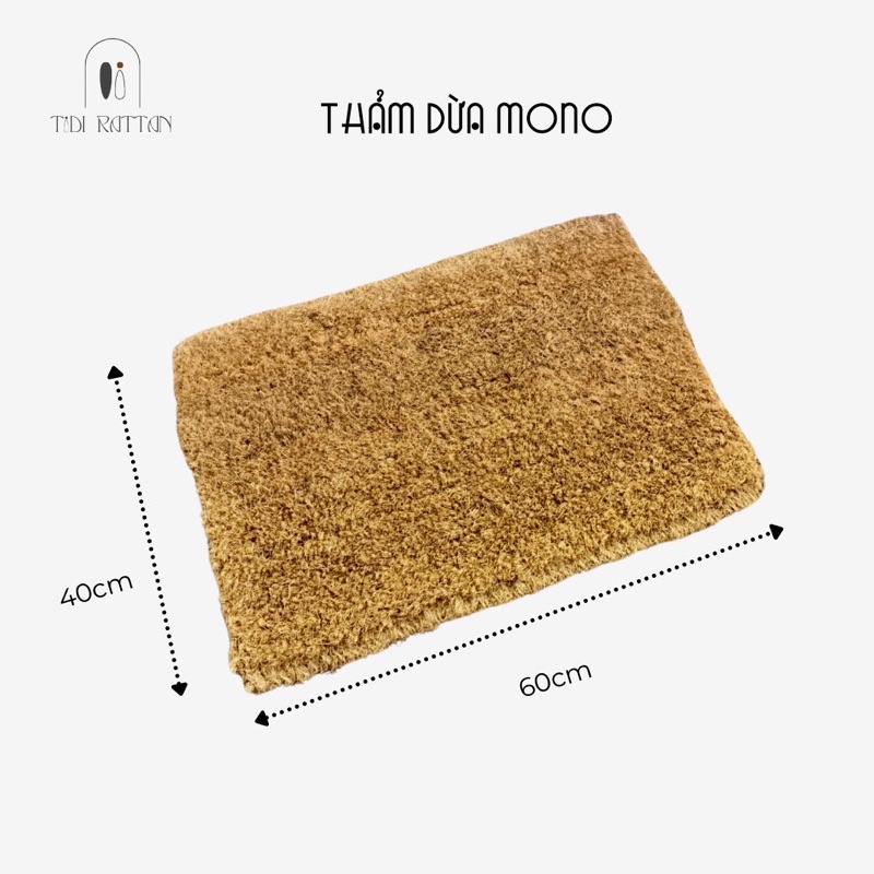 THẢM DỪA MONO- THẢM LAU CHÂN, CHÙI CHÂN MÁT XA PHONG CÁCH VINTAGE CHỐNG TRƠN TRƯỢT ĐỂ NHÀ TẮM, BAN Cong HOMESTAY