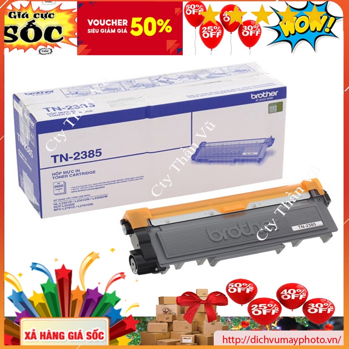 Hộp mực in BROTHER TN2385 dùng cho máy in HL 2366DW MFC L2701DW 2321D 2361DN  chất lượng bản in đẹp kholinhkienmayin