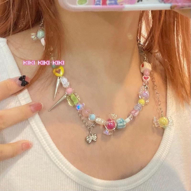 Bán Chạy!F &amp; X Chuỗi Hạt Xâu Chuỗi Hai KIKI [Candy Paradise] Chính Hãng Niche Độc Đáo Làm Vòng Tay / Dây Chuyền
