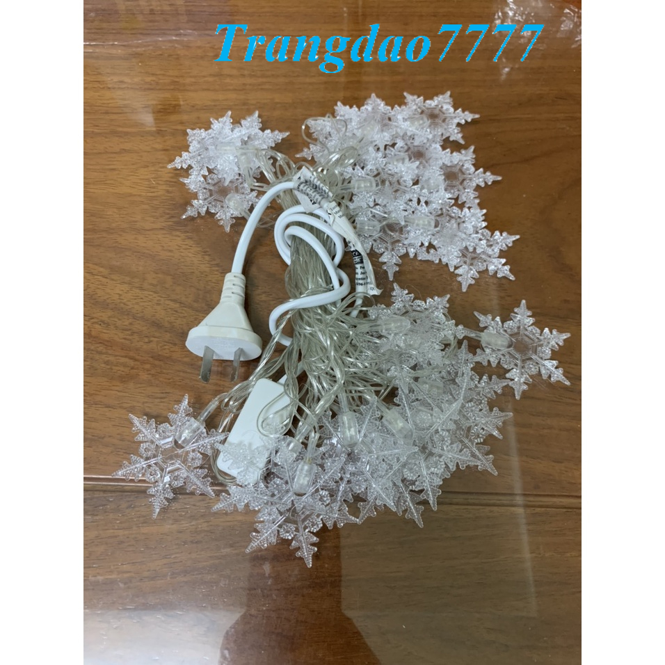 Dây Đèn Led Trang Trí Hình Bông Tuyết Decor Cây Thông Noel Christmas Snowflake String Lights