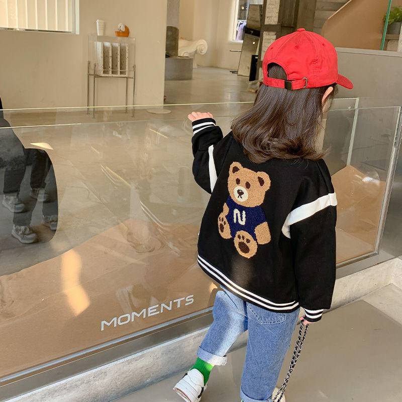 Hàng Mới Về [Hàng Mới Về] Áo Khoác Bóng Chày Bằng Cotton Nguyên Chất Chống Gió Mùa Xuân Thu Phong Cách Hàn Quốc Dễ Phối Đồ Cho Bé Gái