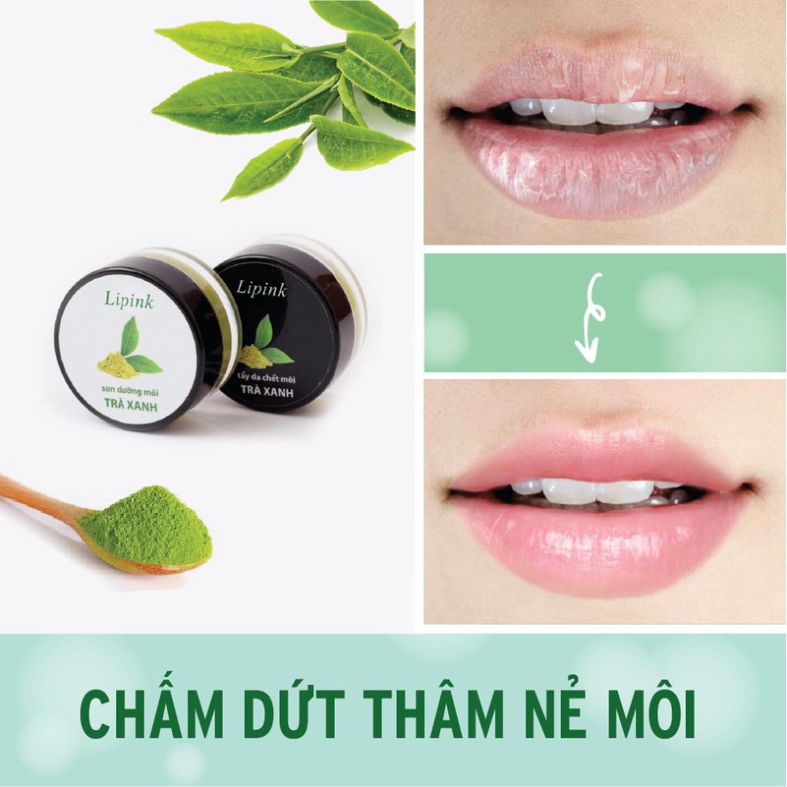 Combo son dưỡng môi LIPINK Trà Xanh - Son dưỡng môi MỀM MỊN - CĂNG HỒNG tự nhiên dưỡng môi căng mịn