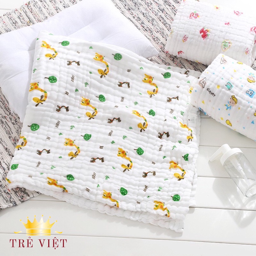 Khăn tắm 6 lớp cho bé, khăn xô tắm sơ sinh siêu mềm mịn, an toàn cho làn da nhạy cảm của bé ( KT 100 x 105 cm )