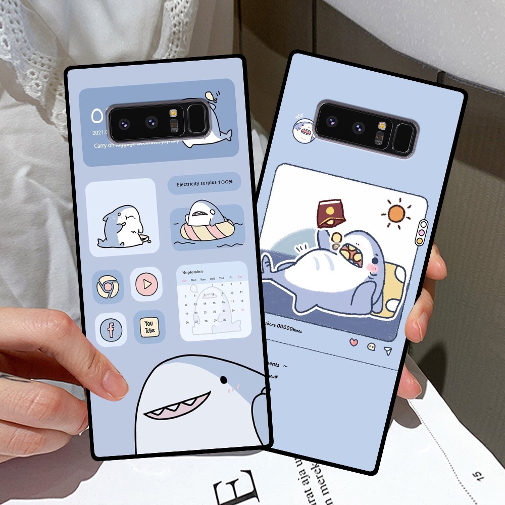 Ốp lưng Samsung Note 8 / Note 9 in hình nền cá mập đáng yêu giá rẻ