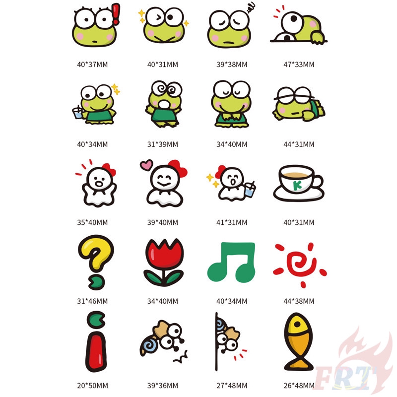 ❉ Keroppi Q-1 Stickers ❉ 40Pcs/Set Sanrio DIY Decals Stickers for Album Diary Laptop Scrapbooks Skateboard