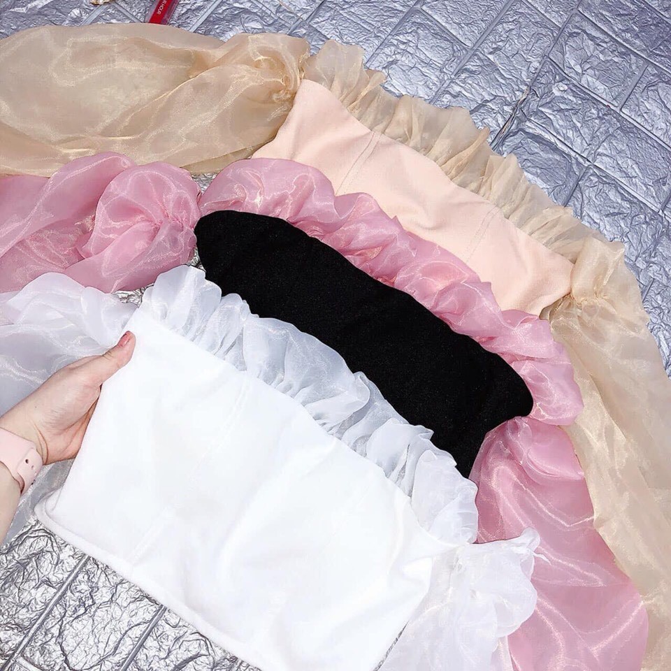 Áo voan kiến may nhún sau lưng cực xinh U2409