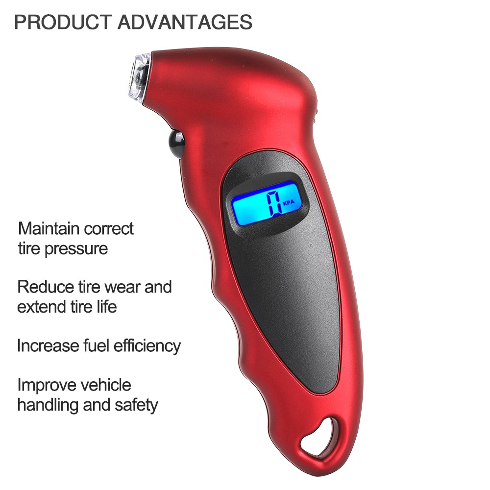 TG105 màn hình kỹ thuật số lốp xe ô tô khí áp kế màn hình tinh thể lỏng đồng hồ đo áp suất khí áp kế ô tô xe tải xe máy kiểm tra