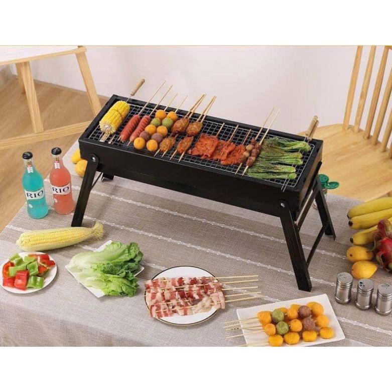 Bếp Nướng Than Hoa Dài Chống Khói Hình Chữ Nhật Portable Barbecue