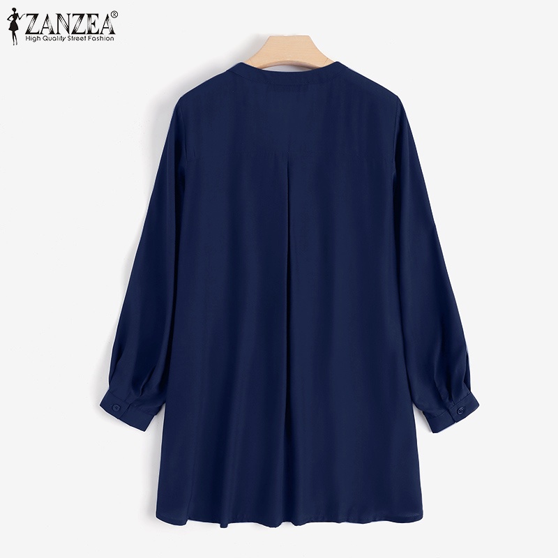 Áo sơ mi ZANZEA tay dài cổ chữ V thời trang cho nữ