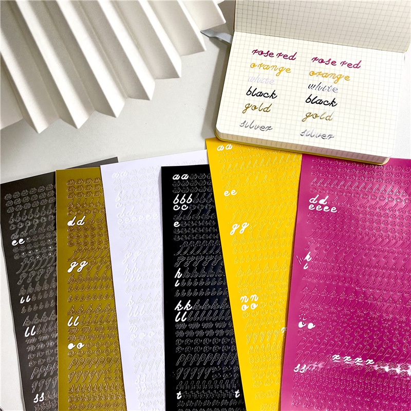 Nhãn dán trang trí kiểu chữ màu sắc đẹp mắt DIY