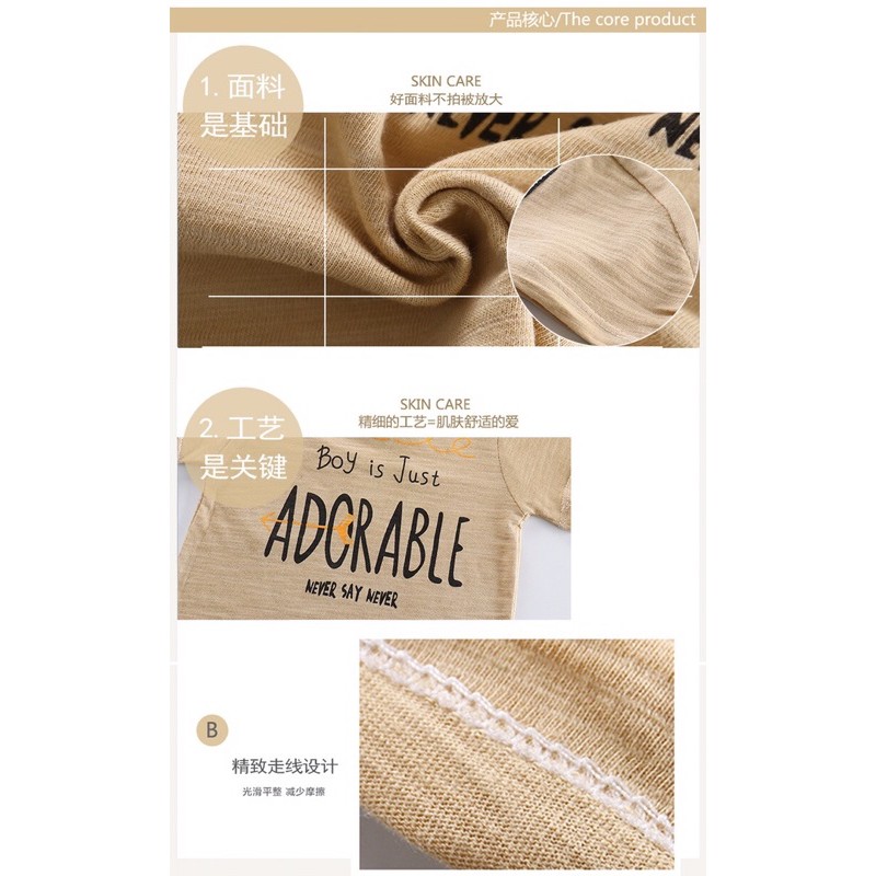 Áo phông bé trai hàng cotton, mềm mịn thấm hút mồ hồi