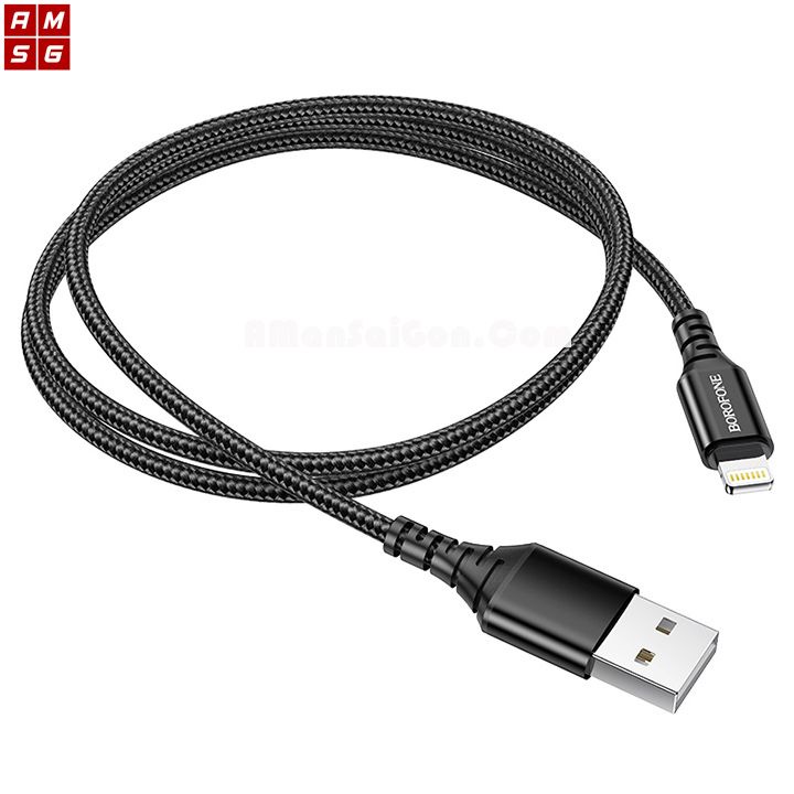 Cáp sạc nhanh BOROFONE BX54 tuỳ chọn 3 cổng sạc typeC / LN / microUSB - bọc dù chống gập chống đứt (Màu ngẫu nhiên)