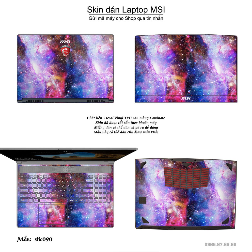 Skin dán Laptop MSI in hình Hoa văn sticker _nhiều mẫu 15 (inbox mã máy cho Shop)