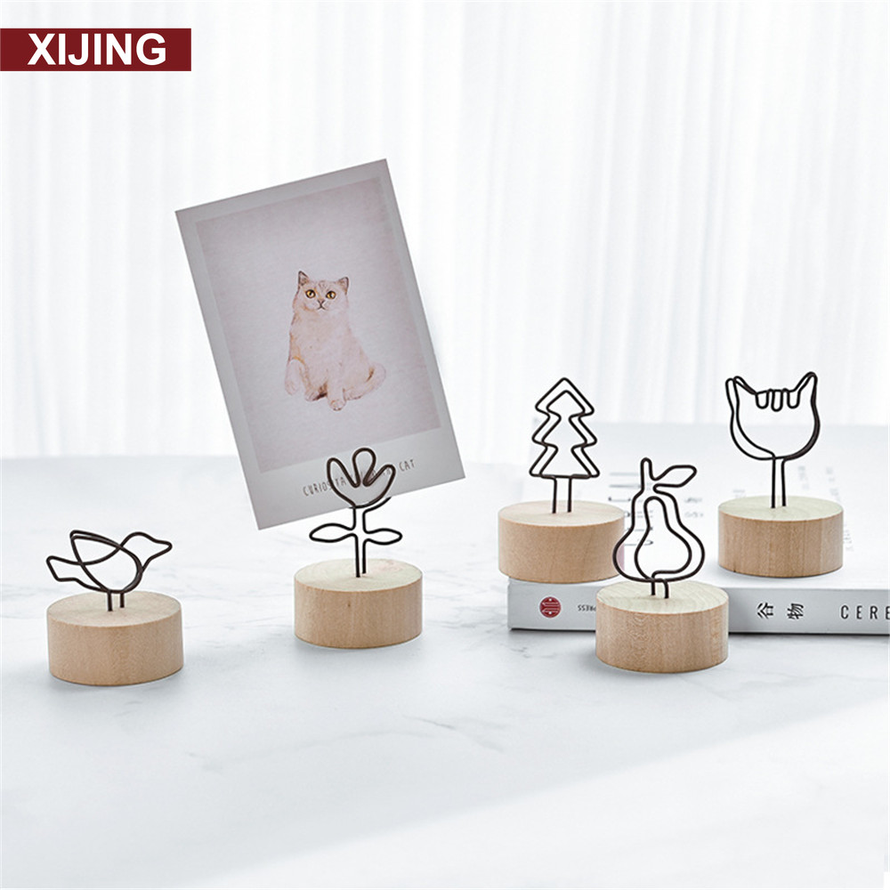 【COD】Kẹp giữ thẻ/ảnh để bàn bằng chất liệu gỗ sáng tạo tiện dụng