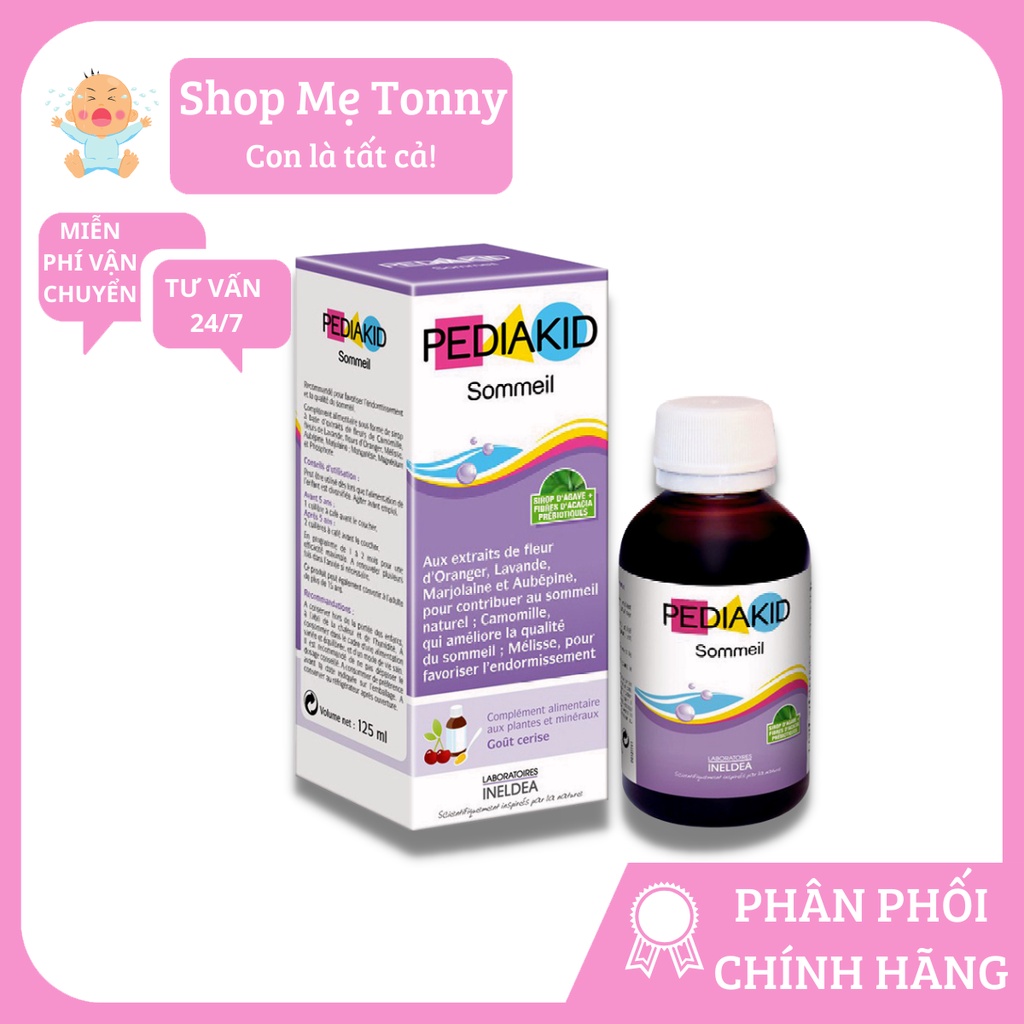 Siro bổ sung Vitamin PediaKid Sommeil kích thích ngủ ngon cho bé 125ml