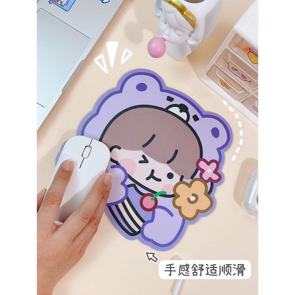 Tấm lót chuột, Bàn di chuột, Mousepad, Công chúa dễ thương cute phô mai que (20x20x0.3cm)