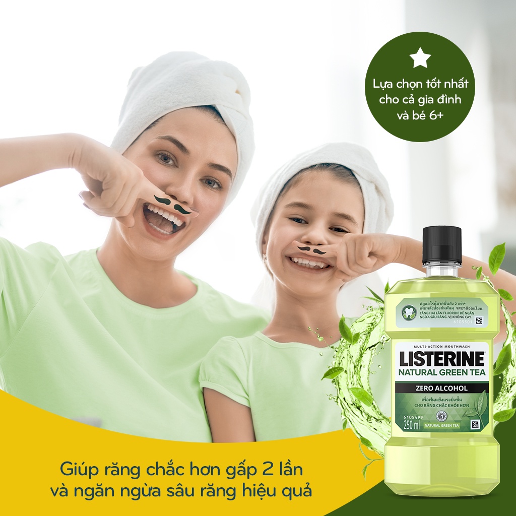 Combo 2 Chai Nước súc miệng Listerine trà xanh - Dung Tích 750ml