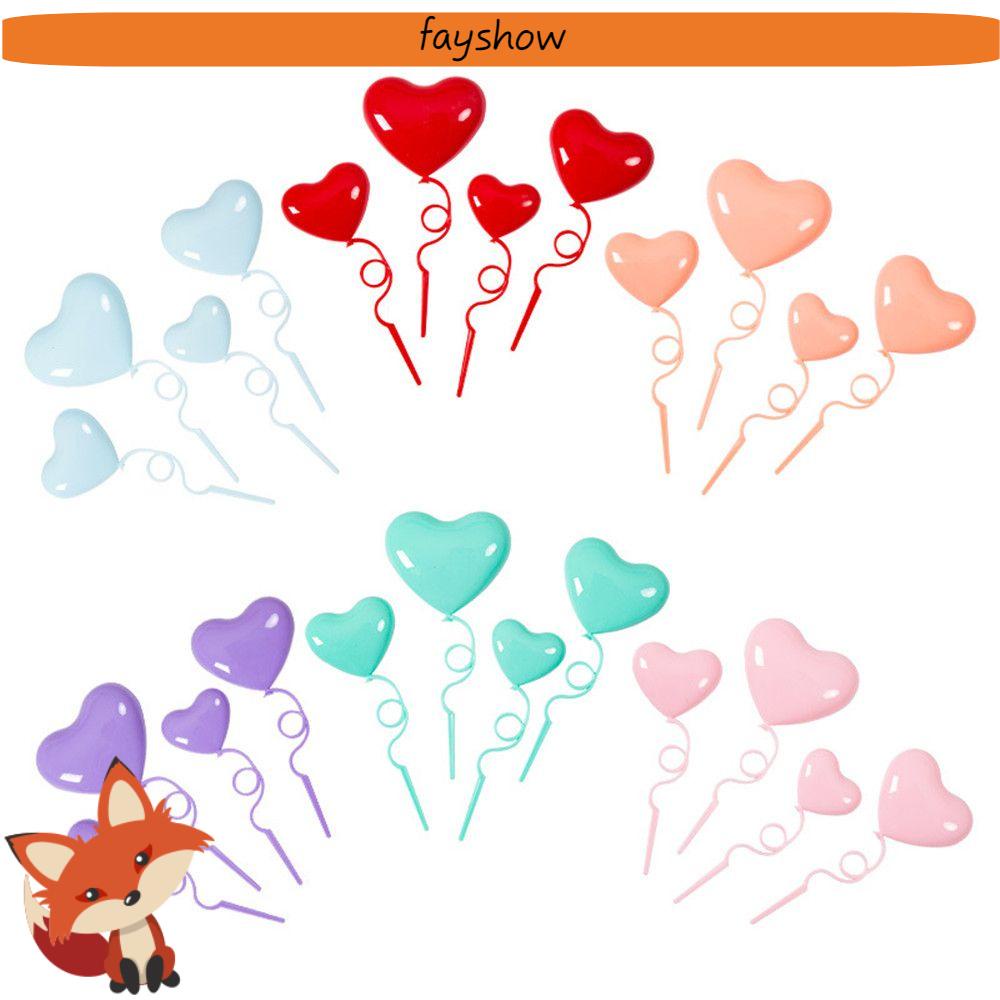 Set 4 Phụ Kiện Trang Trí Bánh Kem Độc Đáo|Bộ Bóng Bay Bằng Nhựa Hình Chữ Love Nhiều Màu Sắc