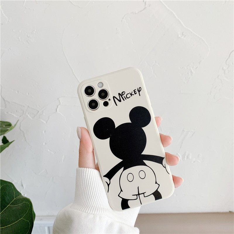 Ốp Lưng Iphone Cạnh Vuông Hình Viền Mickey Doremon 6/6plus/6s/6splus/7/7plus/8/8plus/x/xr/xs/11/12/pro/max/plus/promax