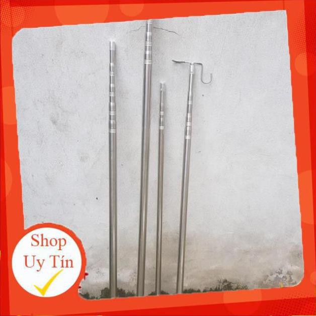 Sào rút Inox đa năng 3m 5m 6m 7m treo cây cảnh, treo lồng chim, quét trần nhà,hái quả