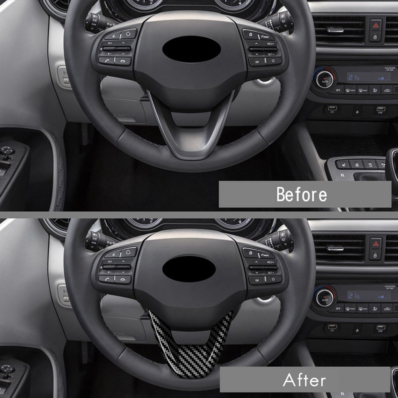 Khung Dán Trang Trí Bảng Điều Khiển Vô Lăng Bằng Sợi Carbon Cho 2022 Hyundai I10
