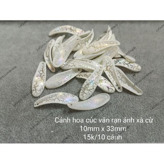 Cánh hoa nhựa vân rạn ánh xà cừ - nguyên liệu handmade