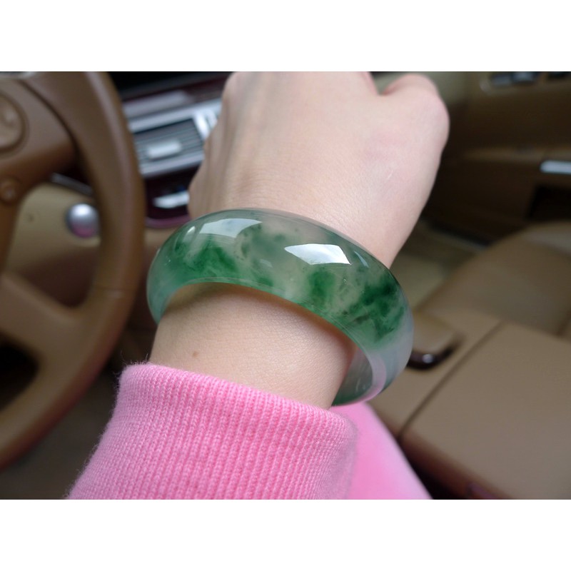 Vòng đeo tay màu ngọc bích tự nhiên kiểu dáng thanh lịch dành cho nữ