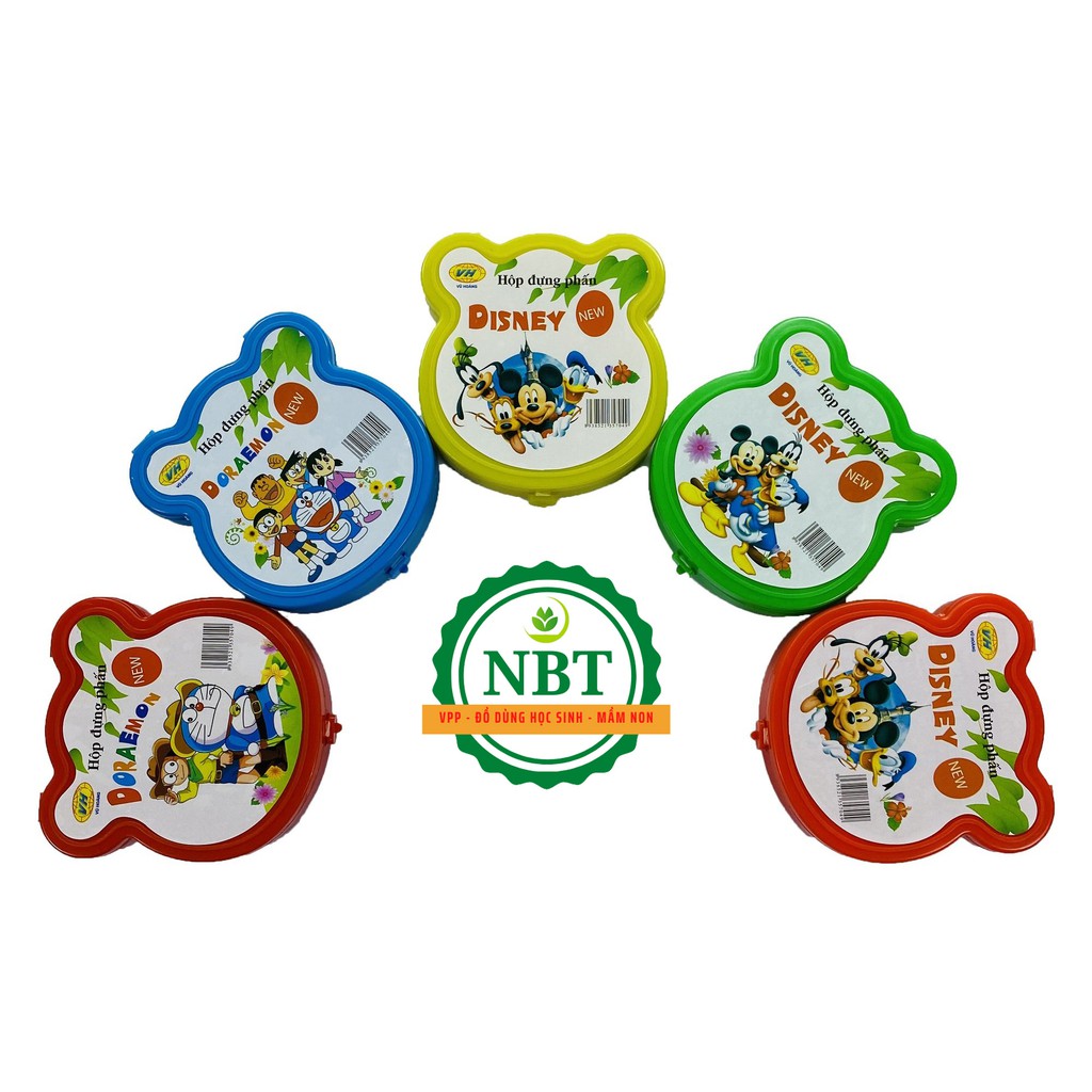 Hộp đựng phấn học sinh hình gấu và hình vuông to - tặng kèm 2 viên phấn + lau bảng  - màu sắc đa dạng