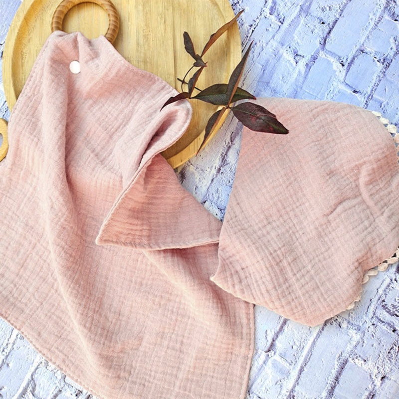 Yếm Ăn Cotton Có Vòng Nhẫn Kiểu Bandana Dành Cho Bé Sơ Sinh