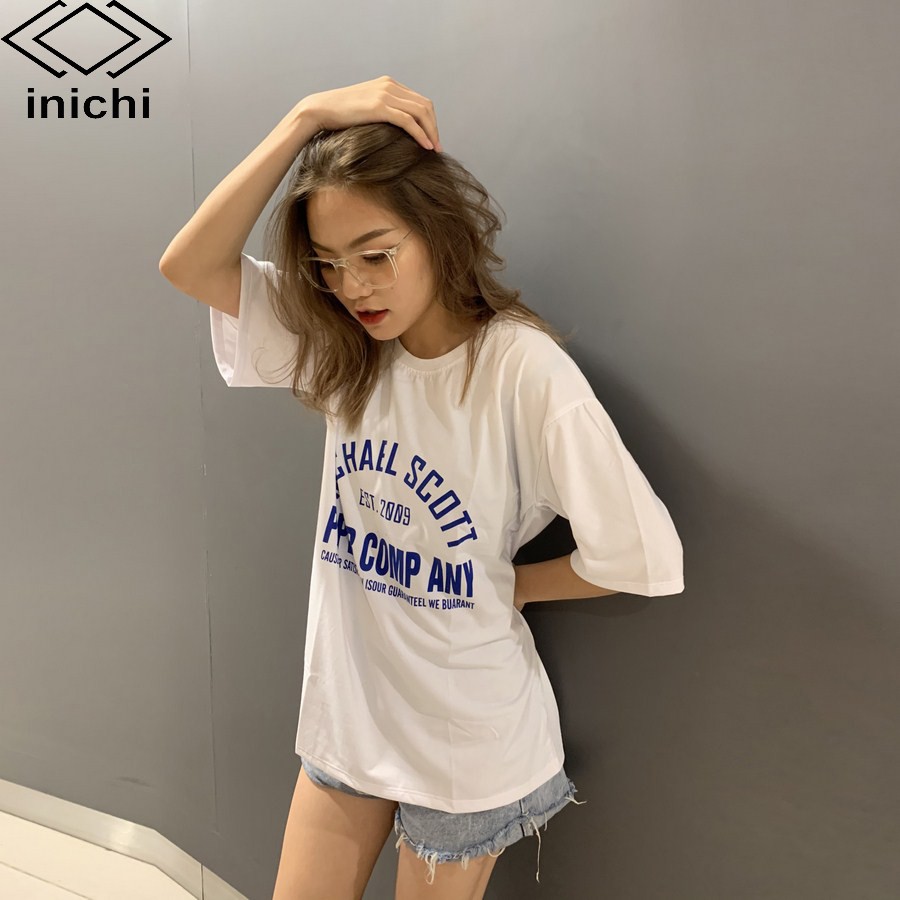 Áo thun Unisex INICHI hot trend hình in chữ EST.2009  phong cách tay lỡ cho cả nam nữ - A644  màu tím