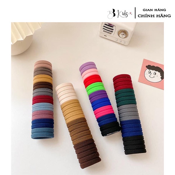 Sét 20 Dây Chun Buộc Tóc BB Kids Siêu Xinh Đựng Trong Hộp Ống Trong Suốt, Tiện Lợi