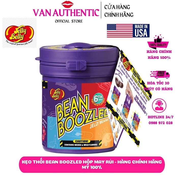 Kẹo thối Bean Boozled Hộp May Rủi 100G hàng chính hãng Mỹ ( bản mới hộp tròn tím)