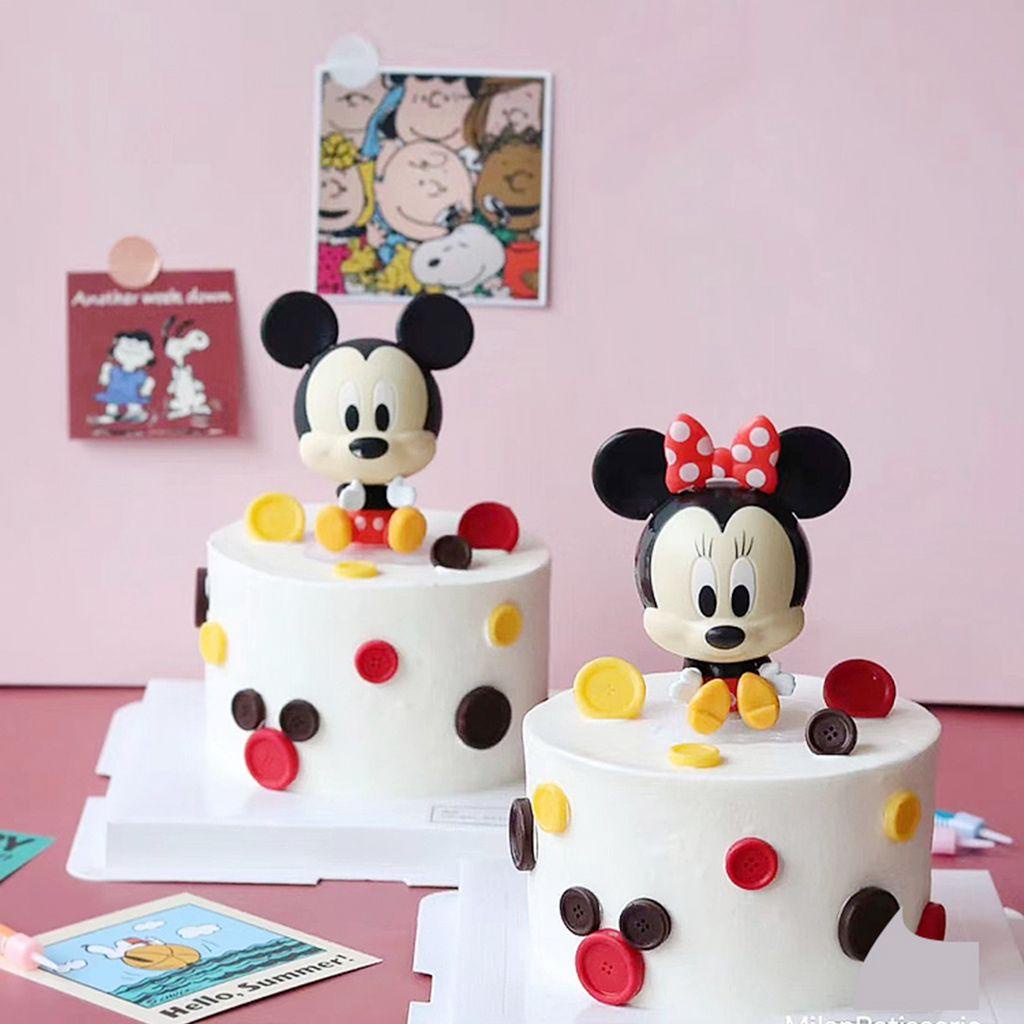 1 Cặp Que Cắm Trang Trí Bánh Kem Hình Chuột Mickey Minnie