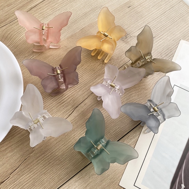 Kẹp tóc càng cua hình bướm 3D nhám Loli