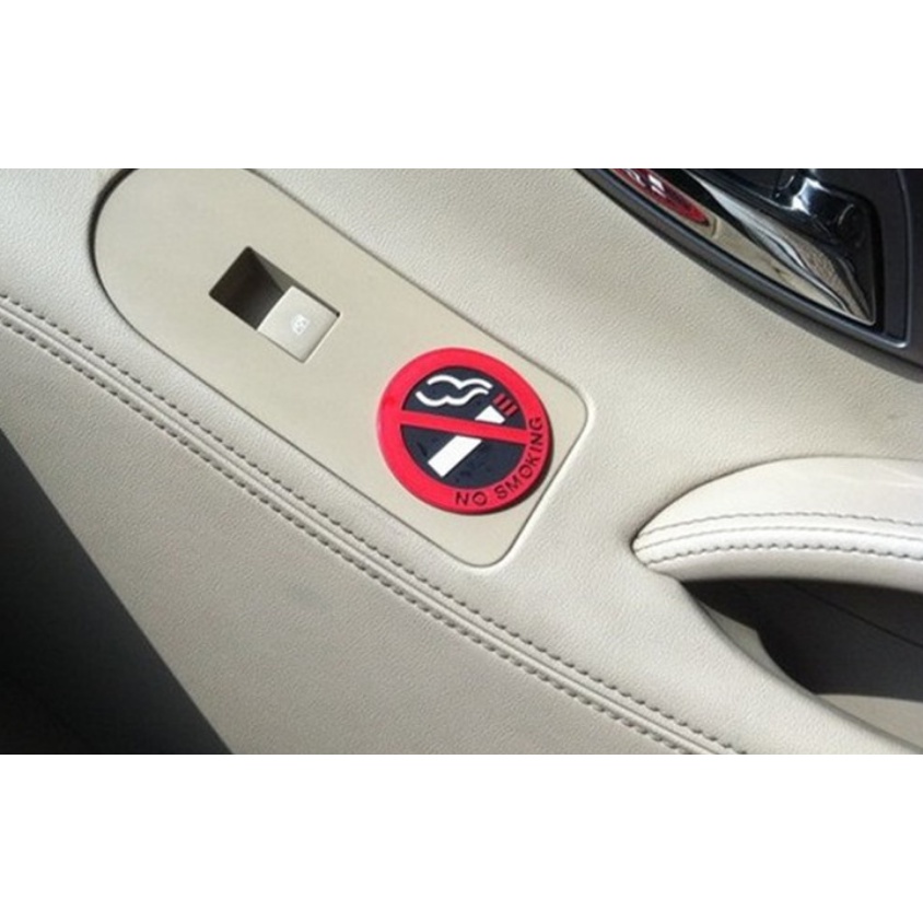 Bộ 3 miếng dán cảnh báo hút thuốc trên xe ô tô - No Smoking nhỏ gọn thân thiện môi trường