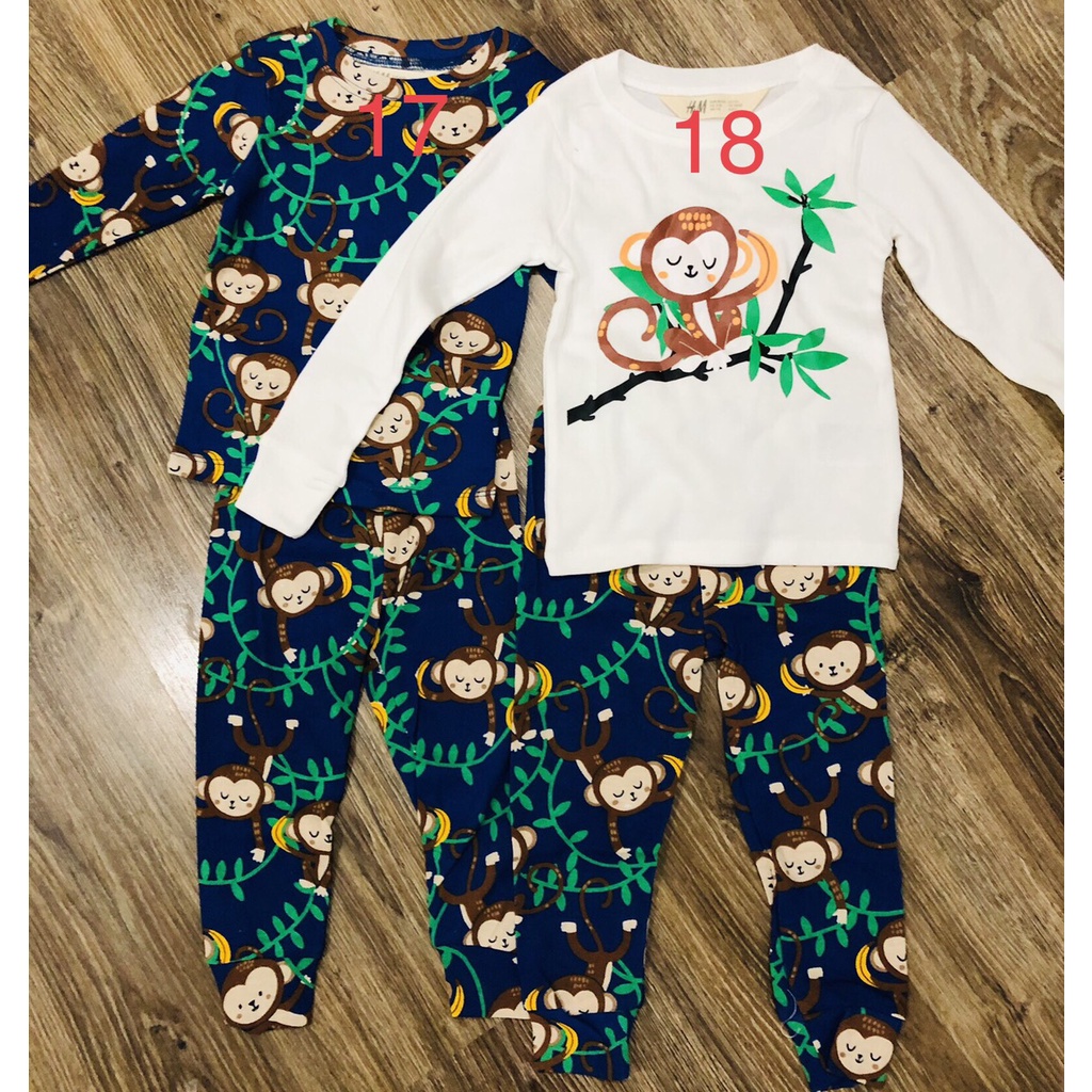 Bộ quần áo cotton borip H.M bé trai xuất dư