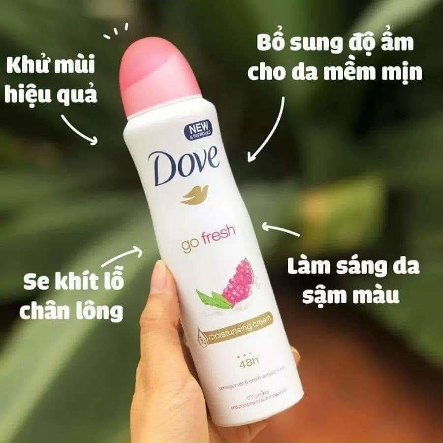 Xịt khử mùi toàn thân Dove Anh 150ml Khô thoáng suốt 48H và làm trắng da [Chính hãng]