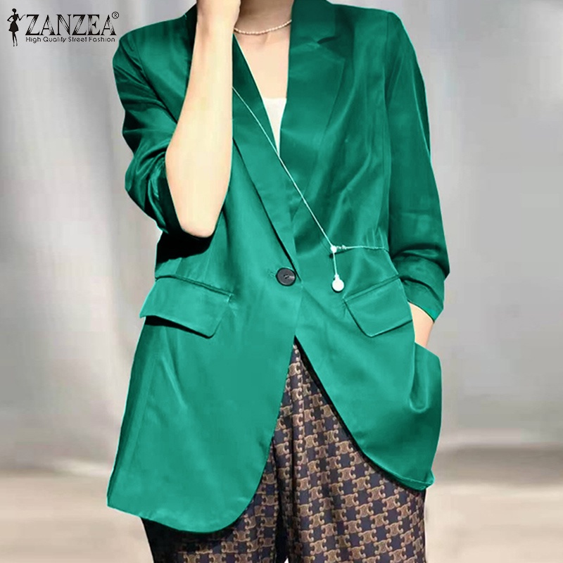 Áo vest ZANZEA màu trơn tay dài phối hàng nút thời trang đường phố Hàn Quốc cho nữ | BigBuy360 - bigbuy360.vn