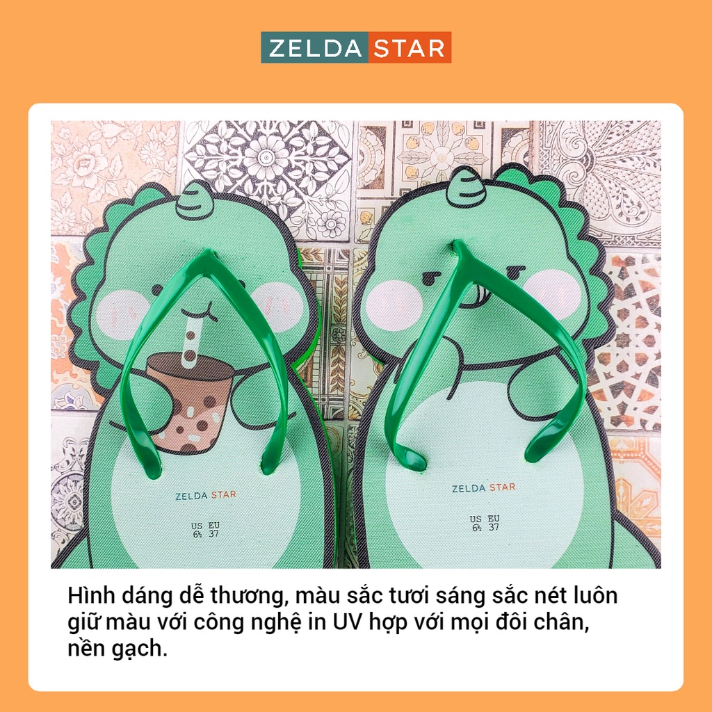 Dép Xỏ Ngón Nữ Dép Đi Trong Nhà Dép Đi Biển Hình Khủng Long Ham Ăn ZELDA STAR
