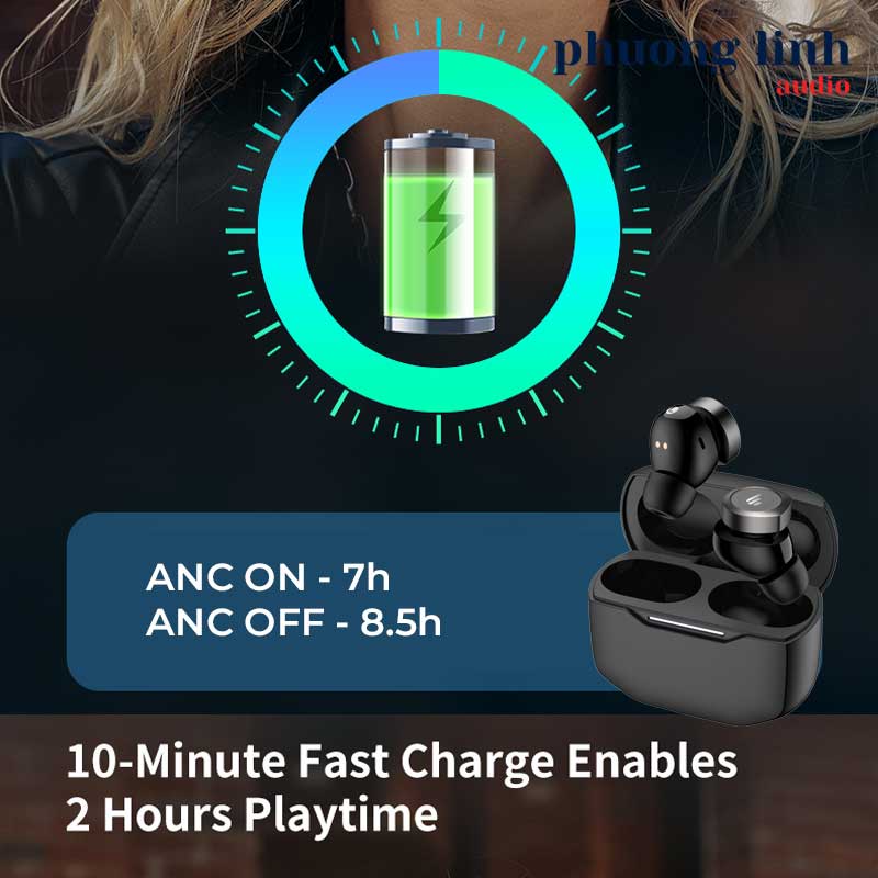 Tai nghe bluetooth 5.3 EDIFIER W240TN Chống ồn chủ động Game mode Đàm thoại 4 mic Pin 8 giờ liên tục Hàng chính hãng