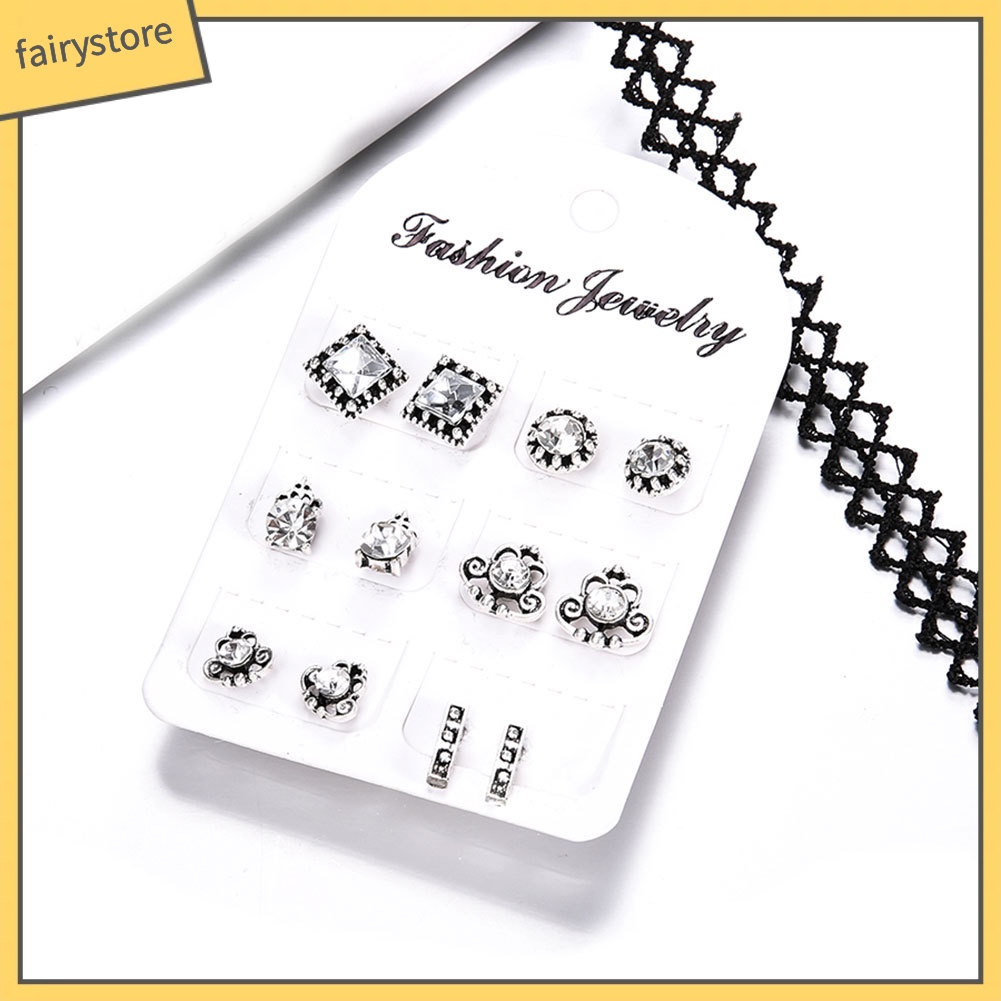 Set 6 đôi khuyên tai họa tiết Bohemian thời trang