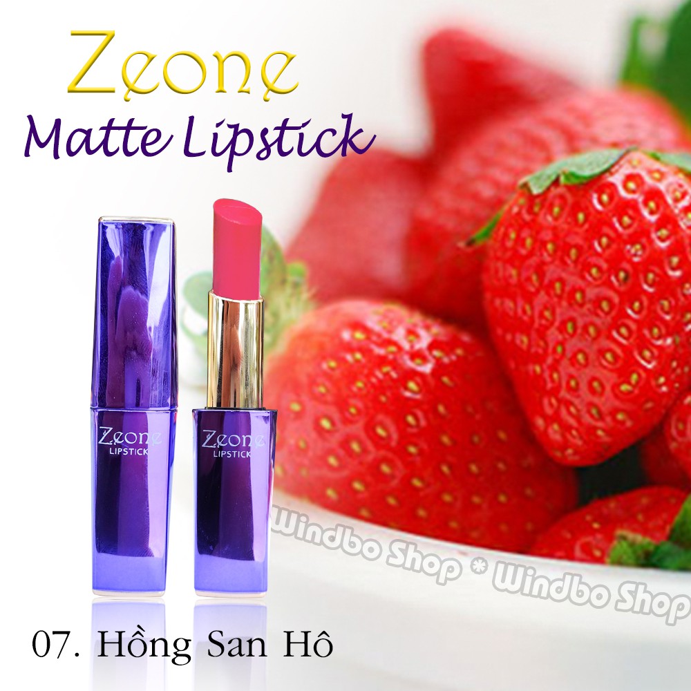 Son ZEONE TÍM Matte Lipsitck - màu 07 Hồng San Hô