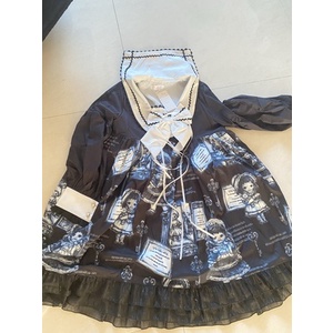 Váy lolita búp bê màu đen đậm phong cách gothic  dài tay