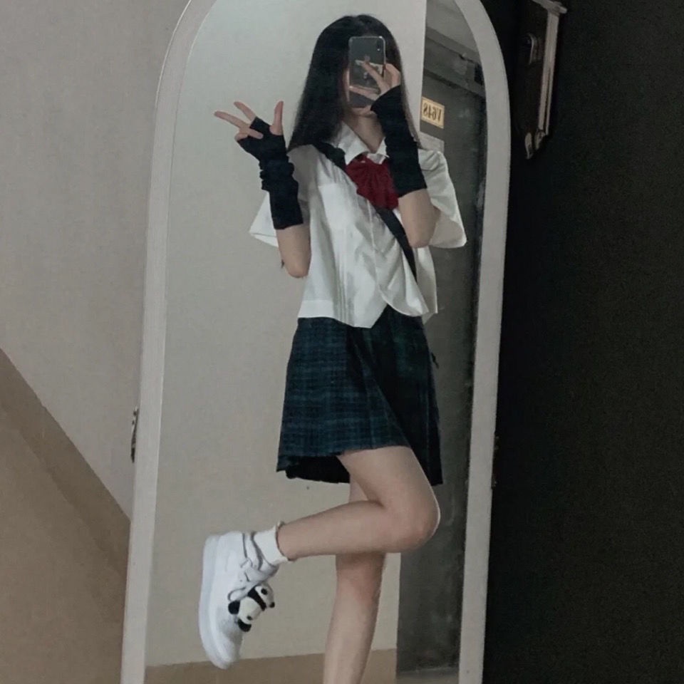 Găng tay ninja dệt kim dài hở nửa ngón chống nắng màu tối thời trang harajuku cho nam và nữ