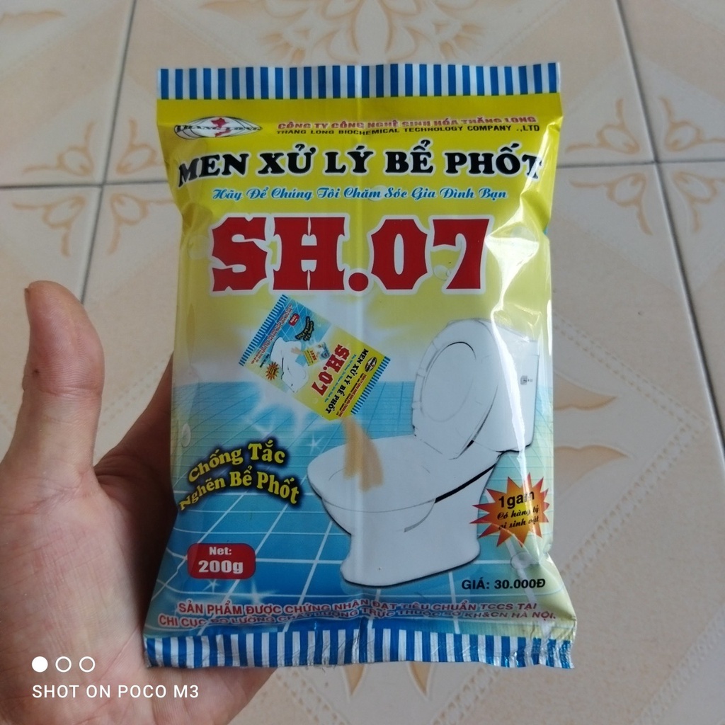 Men Xử Lý Bể Phốt SH07 -  Khử Mùi Hôi - Làm Tiêu Phân - Diệt Trùng Trứng Sán - Phòng Tắc Nghẽn Hầm Cầu