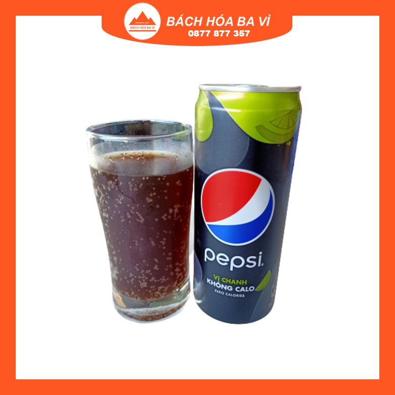 Thùng 24 Lon Pepsi Vị Chanh Không Calo 330ml