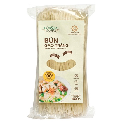 Bún gạo hữu cơ Hoa sữa bún gạo trắng bún gạo lứt cho bé ăn dặm gói 400g
