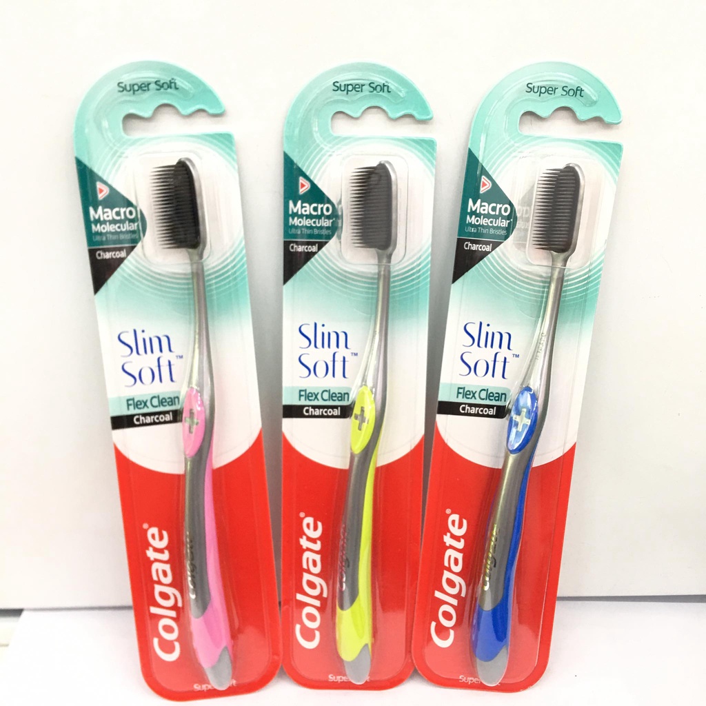 Bàn chải đánh răng Colgate SlimSoft Flex Clean Charcoal kháng khuẩn