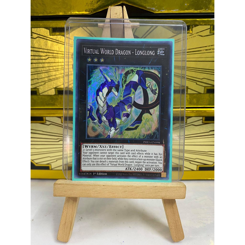 [ Dưa Hấu Yugioh ] Lá bài thẻ bài Virtual World Dragon - Longlong - Super Rare - Tặng bọc bài nhựa bảo quản